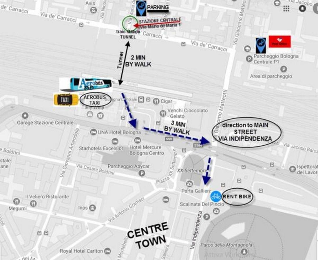 Stazione Centrale Panzió Bologna Kültér fotó